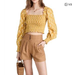 NEW VERONICA BEARD emerie top in sun multi